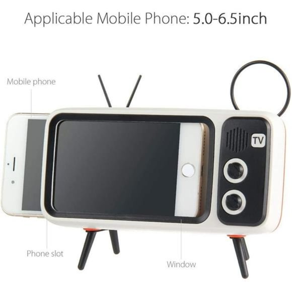 Wireless Bluetooth Speakers Retro TV Style Stand Holder, Cartoon Desktop Bracket - Picture 2 of 6